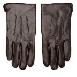 Rękawiczki Męskie Semi Line. Brązowe rękawiczki Semi-line, bez wzorów. Za 59.99 zł.