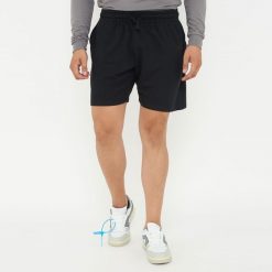 Męskie szorty sportowe z bawełny F7 czarne. Czarne krótkie spodenki sportowe Legea, m, bez wzorów, z bawełny. Za 68.00 zł.