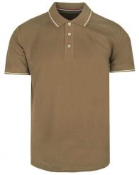 Klasyczna, Męska Koszulka Polo - Adriano Guinari - Camel. Brązowe koszulki polo Adriano Guinari, l, bez wzorów, z bawełny, bez kołnierzyka, bez ramiączek. Za 125.00 zł.