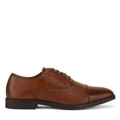 Półbuty Lanetti. Brązowe eleganckie półbuty Lanetti, bez wzorów, bez obcasa, bez zapięcia. Za 103.99 zł.