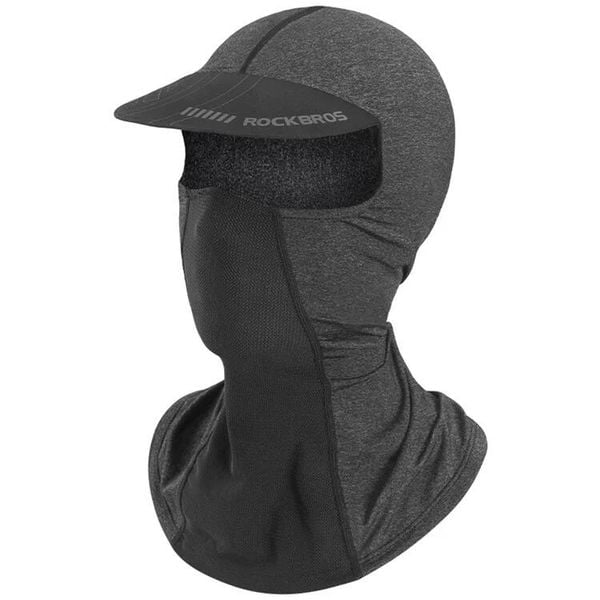 Czapka z daszkiem pełna ochrona przeciwsłoneczna oddychająca balaclava. Czarne czapki z daszkiem ROCKBROS, na lato, bez wzorów, z jedwabiu. Za 75.60 zł.
