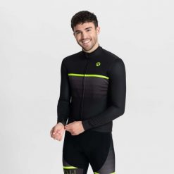 Koszulka rowerowa męska Rogelli HERO II z długim rękawem. Czarne bluzy Rogelli, na lato, m, bez wzorów, bez kaptura. Za 432.00 zł.