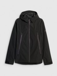 4F Kurtka przejściowa membrana 5000 męska - czarna S. Czarne kurtki 4F, m, bez wzorów, z materiału, bez kaptura. Za 349.99 zł.