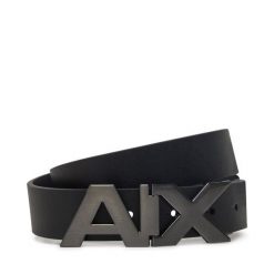 Pasek Męski Armani Exchange. Czarne paski Armani Exchange, bez wzorów. Za 209.99 zł.