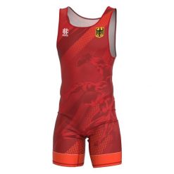 Trykot zapaśniczy męski EXTREME HOBBY Reprezentacja NIEMCY. Niebieskie odzież kompresyjna EXTREME HOBBY, l, bez wzorów, z elastanu, na fitness i siłownię. Za 199.00 zł.