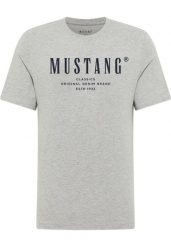 Męski T-Shirt Mustang Style Alex Mid Grey Mélange 1017330 4140. Szare t-shirty Mustang, m, bez wzorów, bez kołnierzyka, bez ramiączek. Za 69.99 zł.