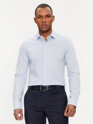 Michael Kors Koszula MK0DS01263 Błękitny Slim Fit. Niebieskie koszule Michael Kors, m, bez wzorów, z bawełny, bez kołnierzyka, bez ramiączek. Za 349.99 zł.