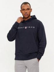 Gant Bluza Graphic 2003244 Granatowy Regular Fit. Niebieskie bluzy GANT, m, bez wzorów, z bawełny, bez kaptura. Za 469.99 zł.