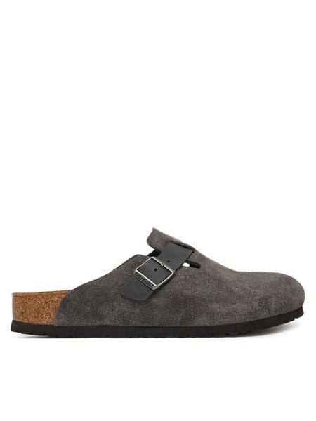 Birkenstock Klapki Boston 1032471 Szary ciemny. Szare klapki Birkenstock, ze skóry. Za 694.99 zł.