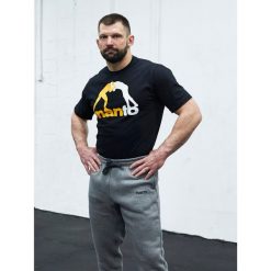 Koszulka sportowa męska MANTO Logo z krótkim rękawem. Czarne t-shirty sportowe Manto, bez wzorów, bez ramiączek. Za 99.00 zł.