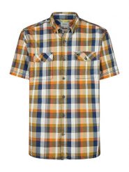 Camel Active Koszula - Regular fit - w kolorze pomarańczowo-niebieskim rozmiar: 3XL. Pomarańczowe koszule Camel Active, xl, bez wzorów, z bawełny, bez kołnierzyka, bez ramiączek. Za 145.94 zł.