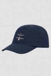 AERONAUTICA MILITARE Granatowa męska czapka z daszkiem. Niebieskie czapki z daszkiem Aeronautica Militare, bez wzorów. W wyprzedaży za 206.99 zł.