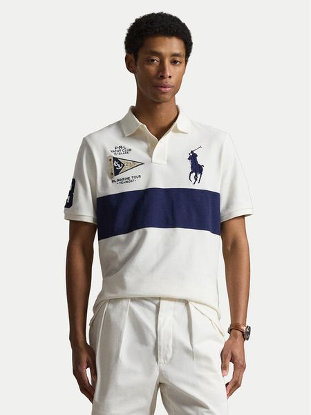 Polo Ralph Lauren Polo 710B21925001 Kremowy Regular Fit. Białe koszulki polo Polo Ralph Lauren, m, bez wzorów, z bawełny, bez kołnierzyka, bez ramiączek. Za 949.99 zł.