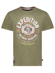 Geographical Norway Koszulka "Jaldemar" w kolorze khaki rozmiar: XXL. Brązowe bezrękawniki Geographical Norway, xxl, bez wzorów, z bawełny, bez kołnierzyka, bez ramiączek. Za 70.41 zł.