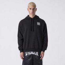 Exkluzywny Bluza Z Kapturem Z Grafika Smoka Czarny Bawelna, Poliester. Czarne bluzy z kapturem EVERLAST, l, bez wzorów, z bawełny, z kapturem. W wyprzedaży za 313.35 zł.