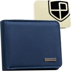 Granatowy portfel Peterson PTN EH-04Z. Niebieskie portfele Peterson, bez wzorów, ze skóry ekologicznej. Za 69.99 zł.