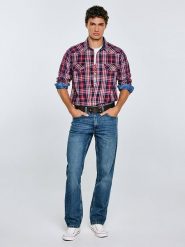 BIG STAR Koszula "Retinezi" - Regular fit - w kolorze czerwono-granatowym rozmiar: XL. Czerwone koszule BIG STAR, xl, bez wzorów, z bawełny, bez kołnierzyka, bez ramiączek. Za 162.87 zł.