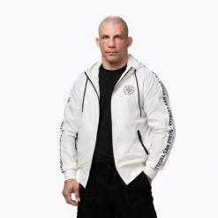 Kurtka męska Pitbull Athletic Tape Nylon Hooded. Białe kurtki PITBULL, m, bez wzorów, z materiału, bez kaptura. Za 219.99 zł.