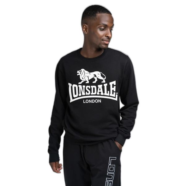 Bluza z okrągłym dekoltem Lonsdale Go Sport. Czarne bluzy Lonsdale, l, bez wzorów, z bawełny, bez kaptura. Za 247.50 zł.