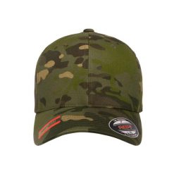 Czapka Z Daszkiem Multicam. Zielone czapki z daszkiem FLEXFIT, bez wzorów, z bawełny. Za 84.99 zł.