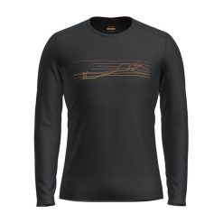 Bluza termoaktywna męska icebreaker 200 Oasis Crewe Ski Stripes. Czarne bielizna termoaktywna Icebreaker, m, bez wzorów, bez ramiączek, trekkingowe. Za 329.99 zł.