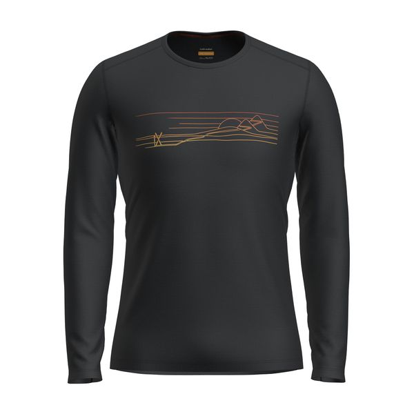 Bluza termoaktywna męska icebreaker 200 Oasis Crewe Ski Stripes. Czarne bielizna termoaktywna Icebreaker, m, bez wzorów, bez ramiączek, trekkingowe. Za 329.99 zł.