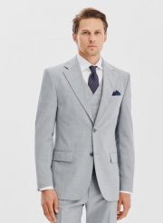 PAKO LORENTE - Gładka szara marynarka garniturowa. Szare garnitury Pako Lorente, do pracy, bez wzorów, z poliesteru. Za 1,189.99 zł.