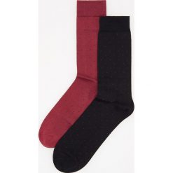Skarpety 2 pack z merceryzowanej bawełny - Bordowy. Skarpety marki Reserved. Za 29.99 zł.