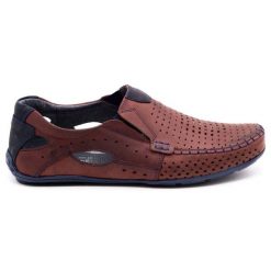 Olivier Buty męskie mokasyny 901 lato bordowe czerwone. Czerwone mokasyny bez wzorów, z gumy, bez obcasa, bez zapięcia. Za 377.80 zł.