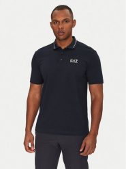 EA7 Emporio Armani Polo 7M000184 AF13511 UB102 Granatowy Regular Fit. Niebieskie koszulki polo EA7 Emporio Armani, m, bez wzorów, z bawełny, bez kołnierzyka, bez ramiączek. Za 269.99 zł.