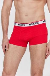 MOSCHINO Czerwone bokserki z logo 2 pack, Rozmiar S. Czerwone bokserki MOSCHINO, l, bez wzorów, z bawełny. W wyprzedaży za 119.99 zł.