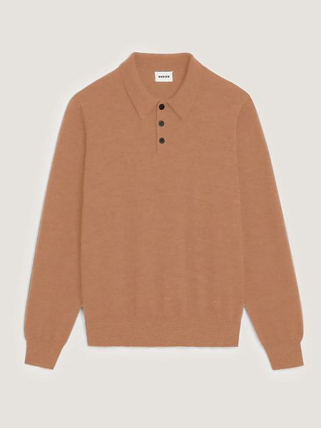 Rodier Wełniany sweter w kolorze jasnobrązowym rozmiar: L. Brązowe swetry nierozpinane Rodier, l, bez wzorów, z wełny, bez kołnierzyka, bez ramiączek. Za 317.99 zł.