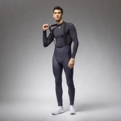 Spodnie kolarskie BIBTIGHTS THERMO SNAKE. Szare spodenki rowerowe ALÉ CYCLING, l, bez wzorów, z materiału, rowerowe. Za 750.30 zł.