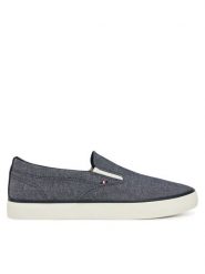 Tommy Hilfiger Tenisówki Th Hi Vulc Low Slip On Ch FM0FM05390 Niebieski. Niebieskie trampki Tommy Hilfiger, m, bez wzorów, bez zapięcia. Za 239.99 zł.