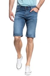 MĘSKIE SPODENKI MUSTANG Chicago Short DENIM BLUE 1007754 5000 883. Niebieskie szorty Mustang, m, z aplikacjami, z bawełny, sportowe. Za 159.99 zł.