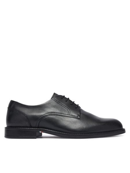 Tommy Hilfiger Półbuty Corporate Dressy Lth FM0FM06023 Czarny. Czarne eleganckie półbuty Tommy Hilfiger, bez wzorów, ze skóry, bez obcasa, bez zapięcia. Za 649.99 zł.