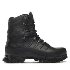 Trekkingi Meindl. Czarne botki sznurowane MEINDL, bez wzorów, bez obcasa, bez zapięcia. Za 1,299.00 zł.