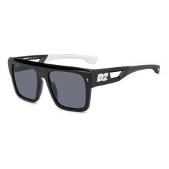 Okulary przeciwsłoneczne DSQUARED2 D2 0127/S 80S dla mężczyzn, rozmiar 56 mm. Czarne okulary przeciwsłoneczne Dsquared, prostokątne. Za 799.95 zł.