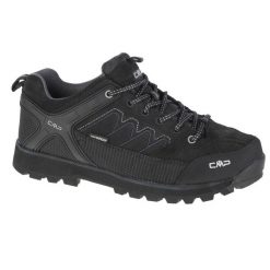 Niskie buty trekkingowe CMP Moon waterprof. Czarne buty turystyczne CMP, bez wzorów, z gumy, bez zapięcia, trekkingowe. Za 381.30 zł.