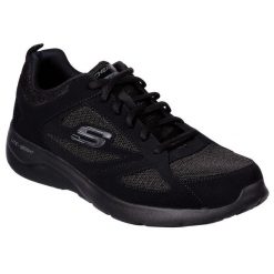 Buty sportowe Sneakersy męskie, Skechers Dynamight 2.0. Czarne buty sportowe casual Skechers, bez wzorów, z gumy, bez zapięcia. Za 269.99 zł.