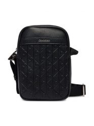 Calvin Klein Saszetka Emblem Aop Emboss Slim Reporter LV04D3228G Czarny. Czarne saszetki i nerki CALVIN KLEIN, bez wzorów, ze skóry. Za 329.99 zł.