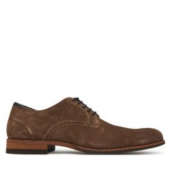 Półbuty Clarks. Brązowe eleganckie półbuty Clarks, bez wzorów, bez obcasa, bez zapięcia. Za 429.99 zł.