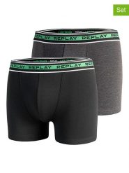 Replay Underwear Bokserki (2 pary) w kolorze szarym i czarnym rozmiar: M. Czarne bokserki Replay Underwear, m, bez wzorów. Za 43.99 zł.