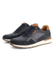 TRAVELIN' Skórzane sneakersy w kolorze granatowym rozmiar: 44. Niebieskie buty sportowe casual Travelin', bez wzorów, bez zapięcia. Za 335.02 zł.