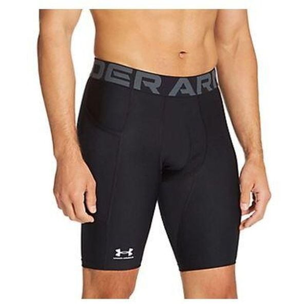 Spodenki treningowe męskie Under Armour HG Armour Long Shorts. Czarne buty treningowe Under Armour, bez wzorów, na fitness i siłownię. Za 96.99 zł.