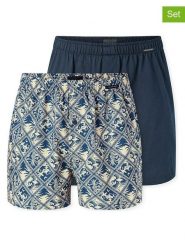 Schiesser Bokserki (2 pary) w kolorze granatowo-beżowym rozmiar: XL. Niebieskie bokserki Schiesser, xl, bez wzorów, z bawełny. Za 72.95 zł.