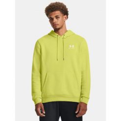Bluza fitness męska UNDER ARMOUR Icon Fleece Hoodie z kapturem. Żółte bluzy z kapturem Under Armour, m, bez wzorów, z kapturem. W wyprzedaży za 198.69 zł.