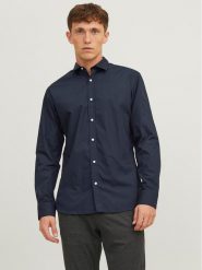Jack&Jones Koszula 12187222 Granatowy Slim Fit. Niebieskie koszule Jack&Jones, m, bez wzorów, z syntetyku, bez kołnierzyka, bez ramiączek. Za 89.99 zł.