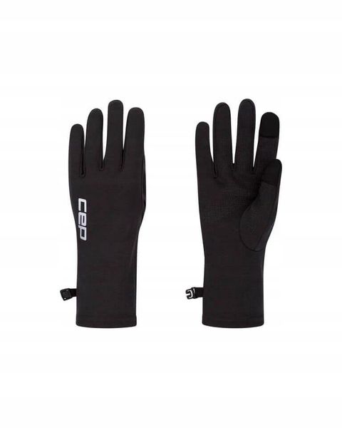 Rękawiczki sportowe na zimę z wełną merino unisex czarne Core Run CEP. Czarne rękawiczki CEP, na jesień, bez wzorów, z bawełny. Za 119.00 zł.