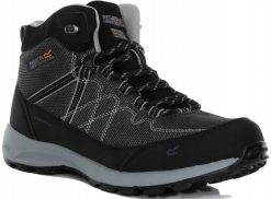 Buty trekkingowe męskie Samaris Lite. Czarne buty turystyczne Regatta, bez wzorów, z gumy, bez zapięcia, trekkingowe. Za 224.49 zł.